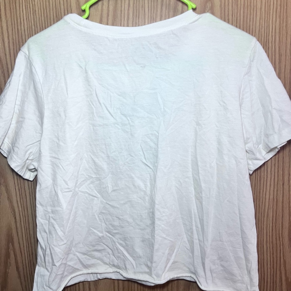 Disney White Mickey & Minnie Graphic Tee with Checker Detail - Picture 3 of 4